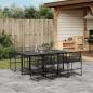 Preview: ARDEBO.de - 7-tlg. Garten-Essgruppe Schwarz Poly Rattan