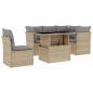 Preview: 6-tlg. Garten-Sofagarnitur mit Kissen Beige Poly Rattan