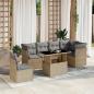 Preview: ARDEBO.de - 7-tlg. Garten-Sofagarnitur mit Kissen Beige Poly Rattan