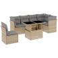 Preview: 7-tlg. Garten-Sofagarnitur mit Kissen Beige Poly Rattan