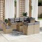 Preview: ARDEBO.de - 9-tlg. Garten-Sofagarnitur mit Kissen Beige Poly Rattan