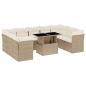 Preview: 10-tlg. Garten-Sofagarnitur mit Kissen Beige Poly Rattan