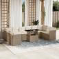 Preview: ARDEBO.de - 11-tlg. Garten-Sofagarnitur mit Kissen Beige Poly Rattan