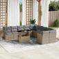 Preview: ARDEBO.de - 11-tlg. Garten-Sofagarnitur mit Kissen Beige Poly Rattan