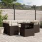 Preview: ARDEBO.de - 7-tlg. Garten-Sofagarnitur mit Kissen Braun Poly Rattan