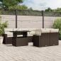 Preview: ARDEBO.de - 9-tlg. Garten-Sofagarnitur mit Kissen Braun Poly Rattan