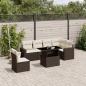 Preview: ARDEBO.de - 7-tlg. Garten-Sofagarnitur mit Kissen Braun Poly Rattan