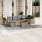 Preview: ARDEBO.de - 8-tlg. Garten-Sofagarnitur mit Kissen Beige Poly Rattan