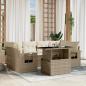 Preview: ARDEBO.de - 7-tlg. Garten-Sofagarnitur mit Kissen Beige Poly Rattan