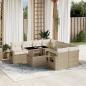 Preview: ARDEBO.de - 9-tlg. Garten-Sofagarnitur mit Kissen Beige Poly Rattan