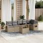 Preview: ARDEBO.de - 7-tlg. Garten-Sofagarnitur mit Kissen Beige Poly Rattan