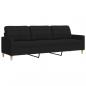 Preview: 3-Sitzer-Sofa Schwarz 210 cm Stoff