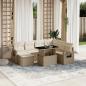 Preview: ARDEBO.de - 8-tlg. Garten-Sofagarnitur mit Kissen Beige Poly Rattan