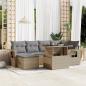 Preview: ARDEBO.de - 7-tlg. Garten-Sofagarnitur mit Kissen Beige Poly Rattan