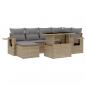 Preview: 7-tlg. Garten-Sofagarnitur mit Kissen Beige Poly Rattan