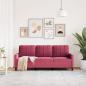 Preview: 3-Sitzer-Sofa Weinrot 180 cm Samt