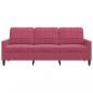 Preview: 3-Sitzer-Sofa Weinrot 180 cm Samt