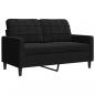 Preview: 2-Sitzer-Sofa Schwarz 120 cm Samt