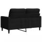 Preview: 2-Sitzer-Sofa Schwarz 120 cm Samt