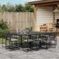 Preview: ARDEBO.de - 11-tlg. Garten-Essgruppe mit Kissen Schwarz Poly Rattan