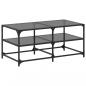 Preview: Couchtisch mit Glasplatte Schwarz 98,5x50x45 cm Stahl