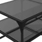 Preview: Couchtisch mit Glasplatte Schwarz 98,5x50x45 cm Stahl