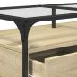 Preview: Couchtisch mit Glasplatte Sonoma-Eiche 98,5x50x45 cm Stahl