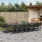 Preview: ARDEBO.de - 17-tlg. Garten-Essgruppe Schwarz Poly Rattan