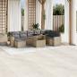 Preview: ARDEBO.de - 9-tlg. Garten-Sofagarnitur mit Kissen Beige Poly Rattan