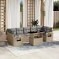 Preview: ARDEBO.de - 8-tlg. Garten-Sofagarnitur mit Kissen Beige Poly Rattan