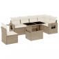 Preview: 7-tlg. Garten-Sofagarnitur mit Kissen Beige Poly Rattan