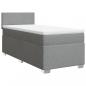 Preview: Boxspringbett mit Matratze Hellgrau 100x200 cm Stoff