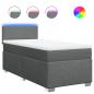 Preview: Boxspringbett mit Matratze Dunkelgrau 90x200 cm Stoff