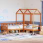 Preview: Tagesbett Set mit Dach Wachsbraun 90x200 cm Massivholz Kiefer