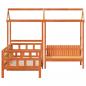 Preview: Tagesbett Set mit Dach Wachsbraun 90x200 cm Massivholz Kiefer