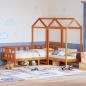 Preview: Tagesbett Set mit Dach Wachsbraun 90x190 cm Massivholz Kiefer