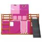 Preview: Etagenbett mit Rutsche und Gardinen Rosa 90x190 cm