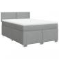 Preview: Boxspringbett mit Matratze Hellgrau 160x200 cm Stoff