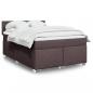 Preview: ARDEBO.de - Boxspringbett mit Matratze Dunkelbraun 140x200 cm Stoff