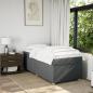 Preview: Boxspringbett mit Matratze Dunkelgrau 90x200 cm Stoff