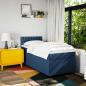 Preview: Boxspringbett mit Matratze Blau 90x200 cm Stoff