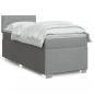 Preview: ARDEBO.de - Boxspringbett mit Matratze Hellgrau 100x200 cm Stoff