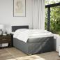 Preview: Boxspringbett mit Matratze Dunkelgrau 120x200 cm Stoff