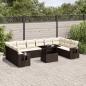 Preview: ARDEBO.de - 11-tlg. Garten-Sofagarnitur mit Kissen Braun Poly Rattan