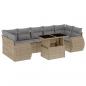 Preview: 8-tlg. Garten-Sofagarnitur mit Kissen Beige Poly Rattan