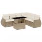 Preview: 7-tlg. Garten-Sofagarnitur mit Kissen Beige Poly Rattan