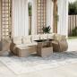 Preview: ARDEBO.de - 8-tlg. Garten-Sofagarnitur mit Kissen Beige Poly Rattan