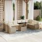 Preview: ARDEBO.de - 11-tlg. Garten-Sofagarnitur mit Kissen Beige Poly Rattan