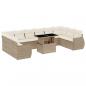 Preview: 11-tlg. Garten-Sofagarnitur mit Kissen Beige Poly Rattan