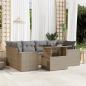 Preview: ARDEBO.de - 7-tlg. Garten-Sofagarnitur mit Kissen Beige Poly Rattan